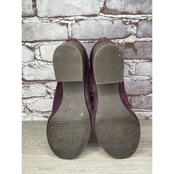 UGG Bandera Purple Plum Suede Back Zip Ankle Bootie Heel Boots Women 7M US/38EU - Picture 9 of 16